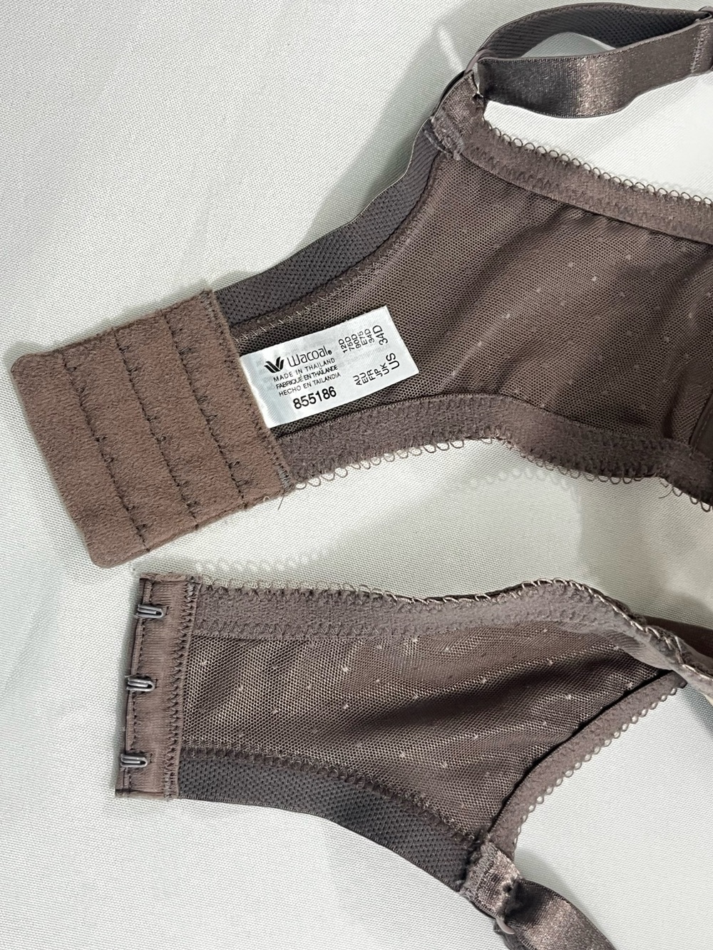 Wacoal Retro Chic 34D Underwire Bra, Mesh Panels, Cappuccino 855186 - Picture 6 of 9